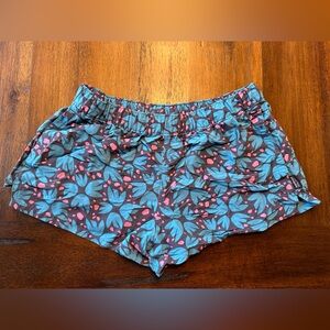 Patagonia Blue Floral Barley Baggies Women's Shorts- size Small